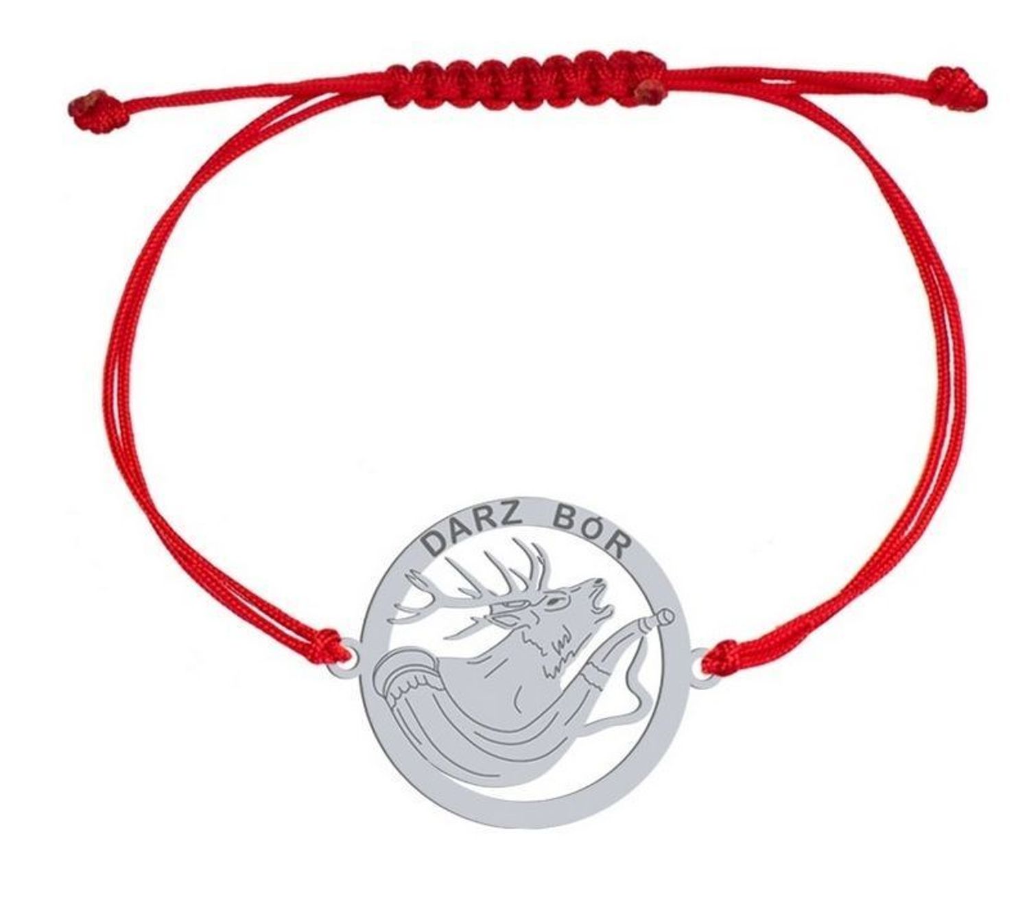 Bransoletka na czerwonym sznureczku Darz Bór 'Prezent dla żony leśniczego'DIA-BRA-BR2 R386.jpg